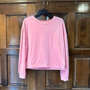 Juicy By Juicy Couture Sz XXL Pink Velour Crewneck Pullover Sweatshirt Y2K